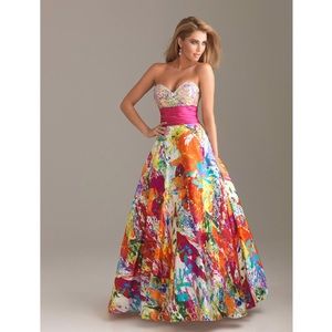 Splatter paint prom dress